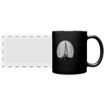Catamaran Sailboat - Full Colour Panoramic Mug - black - Front