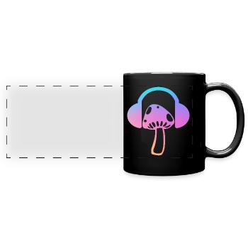 Psytrance Festival Geschenk - Panorama-Tasse farbig - Schwarz - Vorne