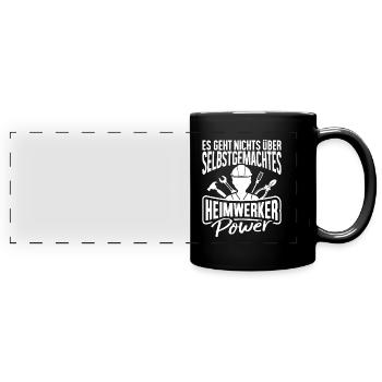 Heimwerker, Heimwerken, DIY, Do it yourself - Panorama-Tasse farbig - Schwarz - Vorne