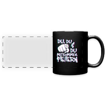 Techno Rave EDM Electronic Dubstep D&B - Panorama-Tasse farbig - Schwarz - Vorne
