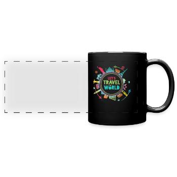 Voyagez dans le monde I Bucket List I Vacation & Travel - Mug panoramique uni - noir - Devant