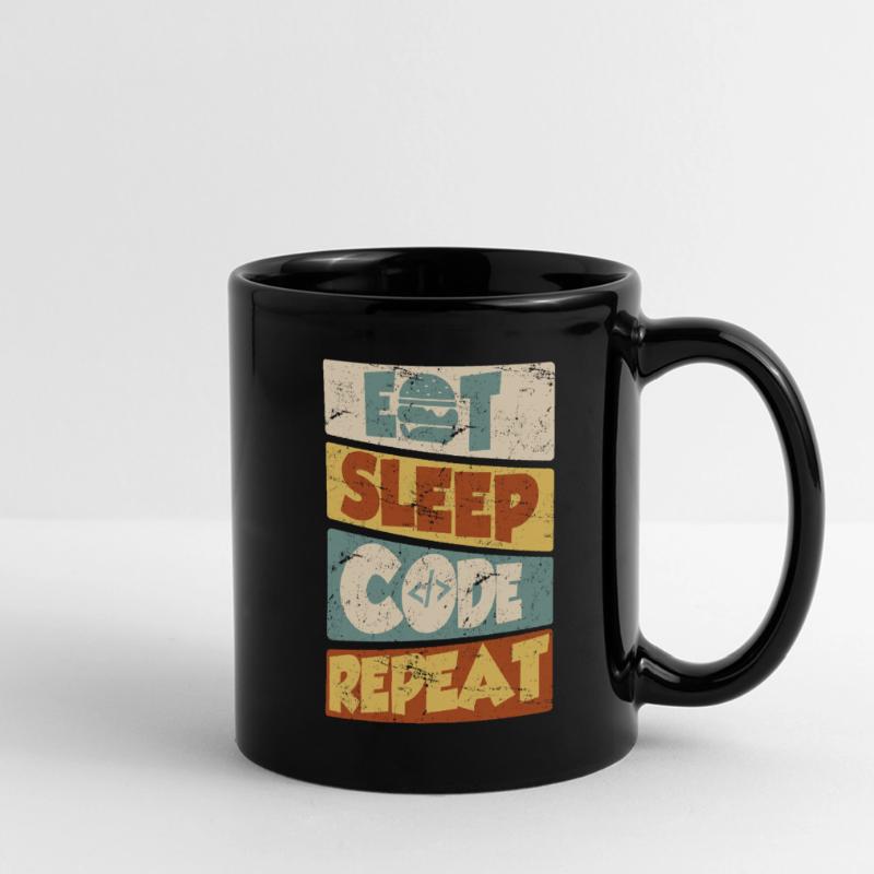 Programmer Developer IT Saying Eat Sleep Code Full Colour Panoramic Mug