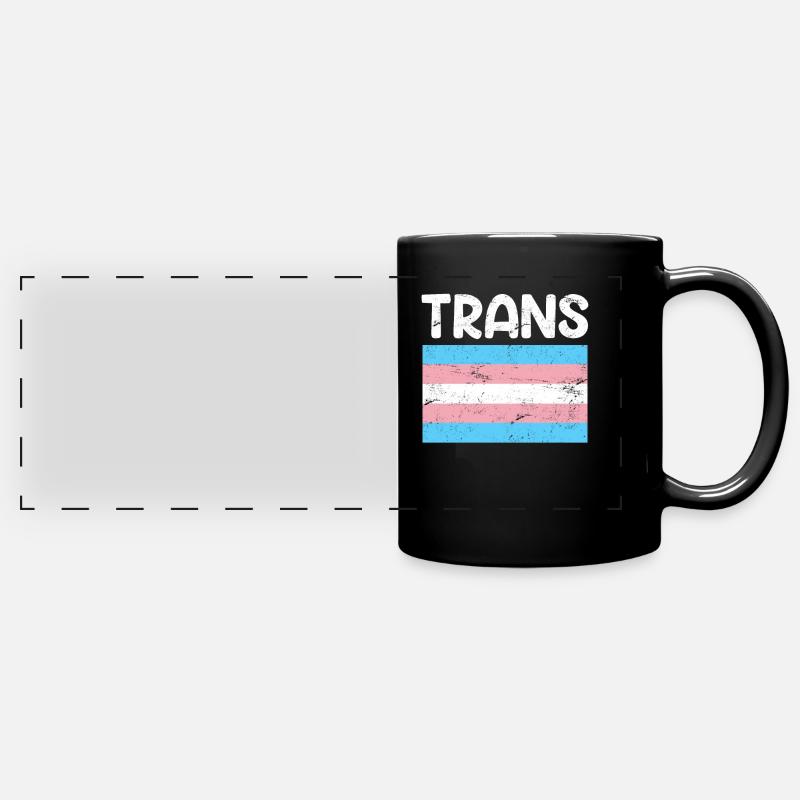 Trans Transgender Flag LGBT Transsexual - Full Colour Panoramic Mug - black
