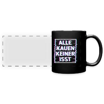 Lustiges Drogen MDMA Extasy Motiv Techno Festival - Panorama-Tasse farbig - Schwarz - Vorne