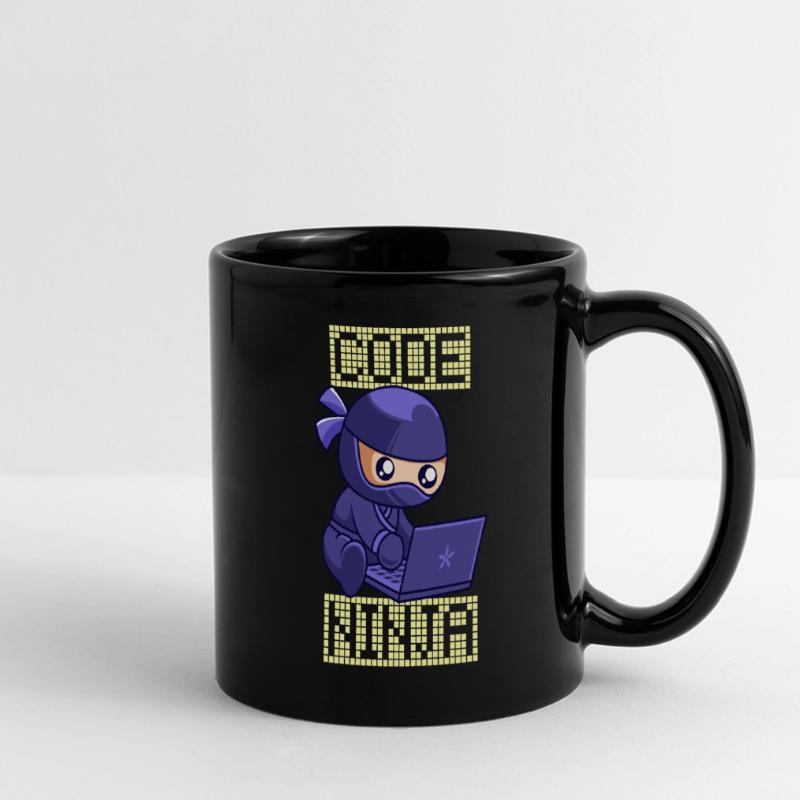 Code Ninja Coder Sofware Entwickler Programmierer Panorama-Tasse farbig