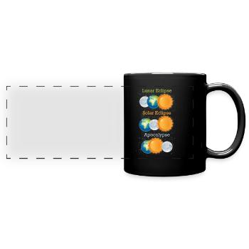 Mondfinsternis Sonnenfinsternis Apokalypse - Panorama-Tasse farbig - Schwarz - Vorne