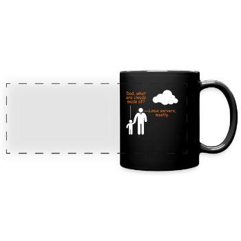 Linux Server Witz Informatiker Humor Software - Panorama-Tasse farbig - Schwarz - Vorne