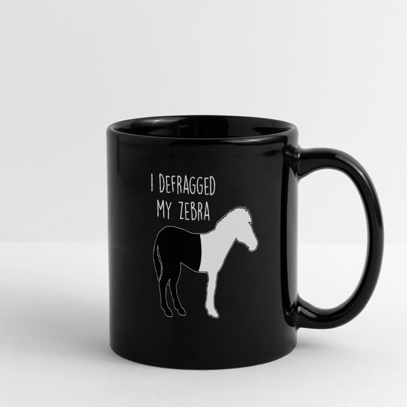 I defragged my Zebra Coder Informatiker Hacker Panorama-Tasse farbig