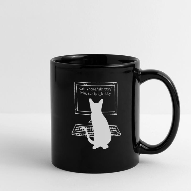 Programmierer Coder Informatiker Spaß Katzen Panorama-Tasse farbig