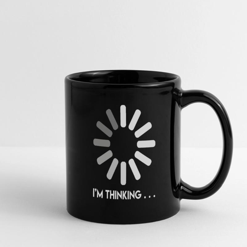 Programmeur blague je pense à coder Mug panoramique uni
