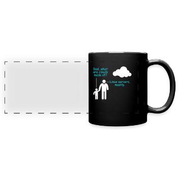 Coder Software Entwickler Witz Cloud Linux Server - Panorama-Tasse farbig - Schwarz - Vorne