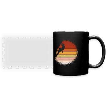 Vintage Kletter Kletterei Retro Boulder - Panorama-Tasse farbig - Schwarz - Vorne