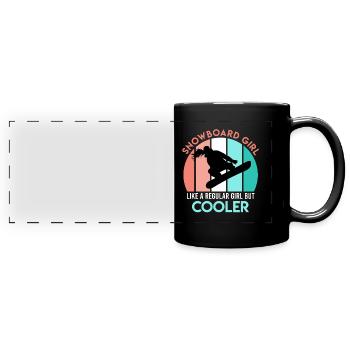 Frauen Snowboard Spruch Snowboard Girl Boarder - Panorama-Tasse farbig - Schwarz - Vorne