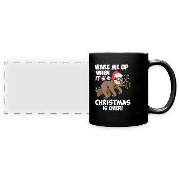 Ugly Christmas Sloth Anti-Christmas - Full Colour Panoramic Mug - black - Front