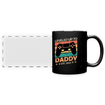 Werdender Vater 2022 Gaming Dad Papa 2022 - Panorama-Tasse farbig - Schwarz - Vorne