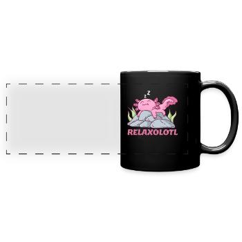 Chiller Axolotl Late Riser Axolotl - Full Colour Panoramic Mug - black - Front