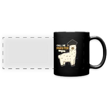 Call Me Master Degree - Full Colour Panoramic Mug - black - Front