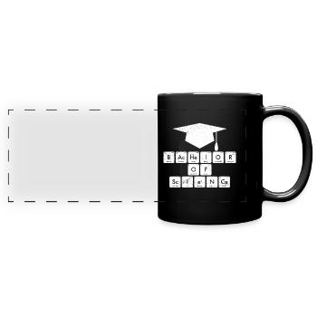 Bachelor of Science Bachelorabschluss Bachelor - Panorama-Tasse farbig - Schwarz - Vorne