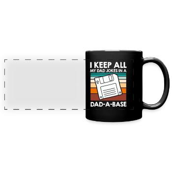Gardez mes blagues dans un Papa Witze de papa - Mug panoramique uni - noir - Devant