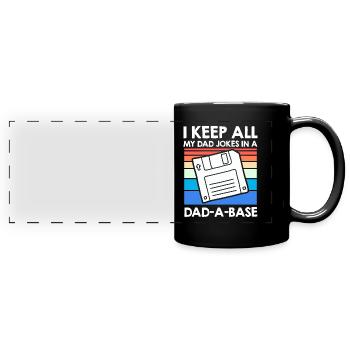 Gardez mes blagues dans un Papa Witze de papa - Mug panoramique uni - noir - Devant
