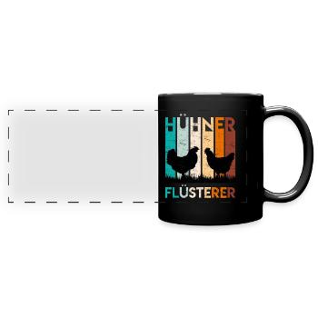 Hühner Flüsterer Hühner Besitzer Huhn - Panorama-Tasse farbig - Schwarz - Vorne