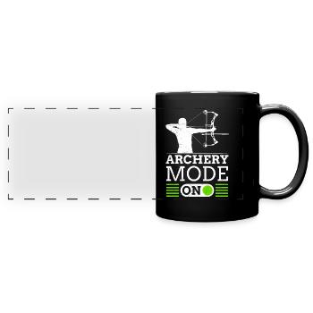 Mode tir à l’arc sur arc à poulies - Mug panoramique uni - noir - Devant