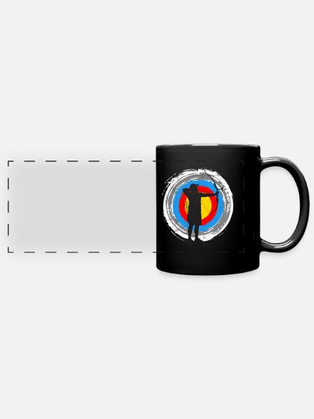 Bogenschießen Zielscheibe Bogenschütze - Panorama-Tasse farbig - Schwarz