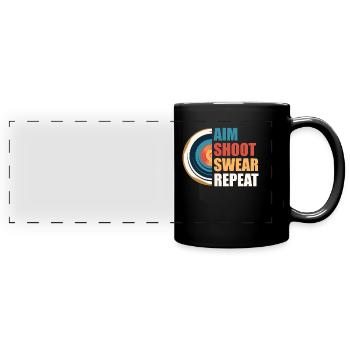 AimIng Shooting Swearing Target - Full Colour Panoramic Mug - black - Front