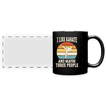 Karate Karatekämpfer Kampfkunst - Panorama-Tasse farbig - Schwarz - Vorne