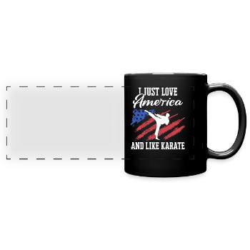 Karate Karatekämpfer Kampfkunst - Panorama-Tasse farbig - Schwarz - Vorne