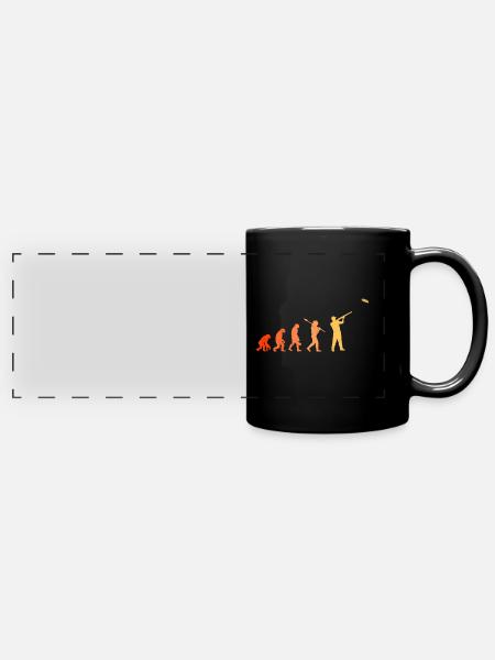 Tontaubenschießen Evolution - Panorama-Tasse farbig - Schwarz