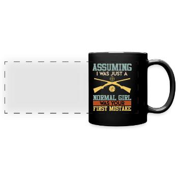 Tireur sportif féminin Shooting Shooter - Mug panoramique uni - noir - Devant