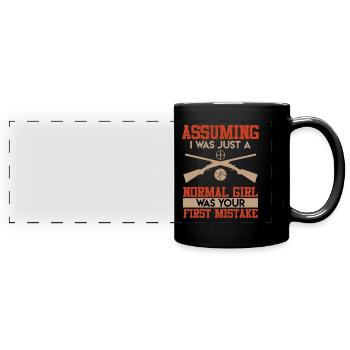 Tireur sportif féminin Shooting Shooter - Mug panoramique uni - noir - Devant