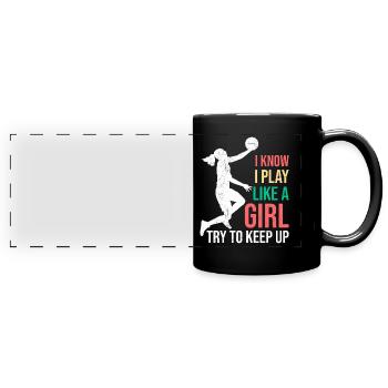 Women's Basketball - Full Colour Panoramic Mug - black - Front