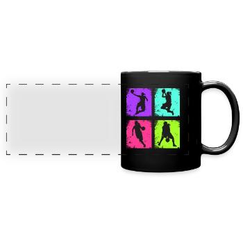 Vintage Women's Basketball - Full Colour Panoramic Mug - black - Front