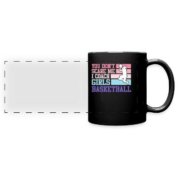 Girls Basketball Coach - Full Colour Panoramic Mug - black - Front