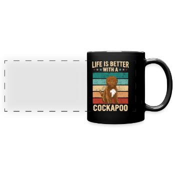 Cockapoo Dog - Full Colour Panoramic Mug - black - Front
