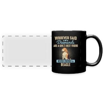 Beagle Hund - Panorama-Tasse farbig - Schwarz - Vorne