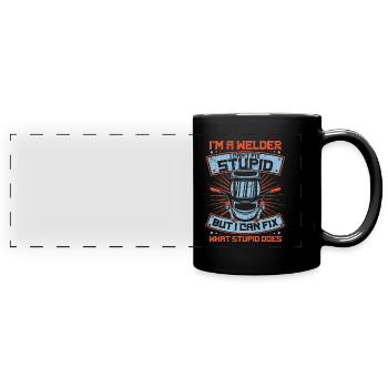 Schweißer Metallbauer - Panorama-Tasse farbig - Schwarz - Vorne