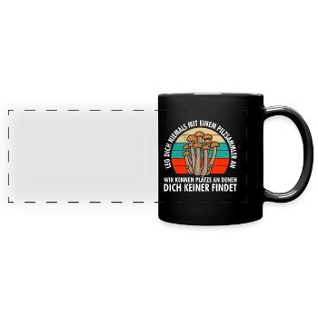 Verlassene Plätze Pilze sammeln Pilzsammler - Panorama-Tasse farbig - Schwarz - Vorne