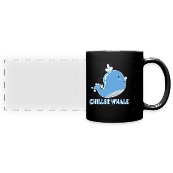 Chiller Whale - Panorama-Tasse farbig - Schwarz - Vorne