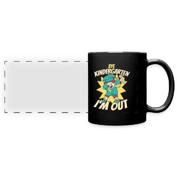 Kindergartenabschluss Grundschule - Panorama-Tasse farbig - Schwarz - Vorne