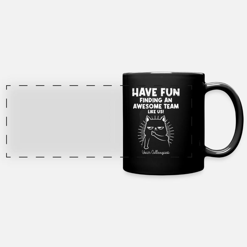 Jobbbyte ny teamkollega farväl - Färgad panoramamugg - svart