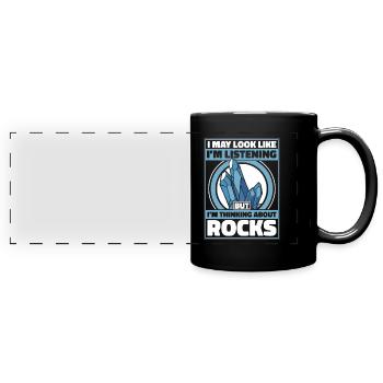 Géologie Géologue Roches Pierre Géo Minéral - Mug panoramique uni - noir - Devant