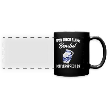 Bembel Äppler Ebbelwoi Äppelwoi - Panorama-Tasse farbig - Schwarz - Vorne