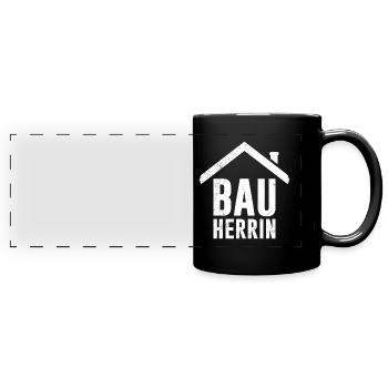 Bauherrin Eigenheim Richtfest Bauherrin - Panorama-Tasse farbig - Schwarz - Vorne