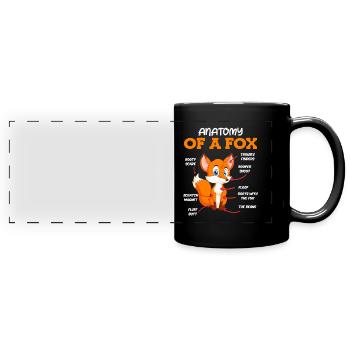 Anatomie eines Fuches Fuchs Kinder - Panorama-Tasse farbig - Schwarz - Vorne