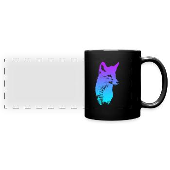 Fuchskopf Fuchs Fuchsjagd Jäger - Panorama-Tasse farbig - Schwarz - Vorne
