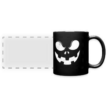 Pumpkin Face Halloween - Full Colour Panoramic Mug - black - Front