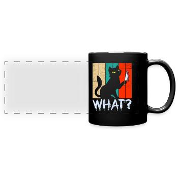 Creepy Killer Chat d’Halloween - Mug panoramique uni - noir - Devant